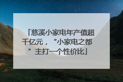 慈溪小家电年产值超千亿元，“小家电之都”主打一个性价比