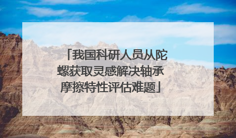我国科研人员从陀螺获取灵感解决轴承摩擦特性评估难题