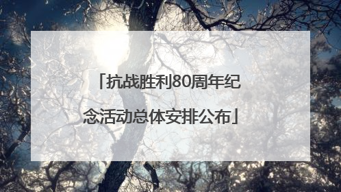 抗战胜利80周年纪念活动总体安排公布