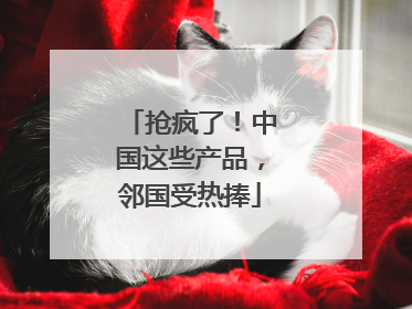 抢疯了！中国这些产品，邻国受热捧