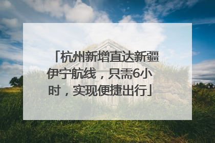 杭州新增直达新疆伊宁航线，只需6小时，实现便捷出行