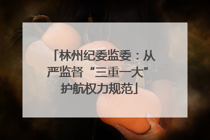 林州纪委监委：从严监督“三重一大” 护航权力规范