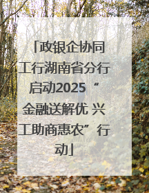 政银企协同 工行湖南省分行启动2025“金融送解优 兴工助商惠农”行动