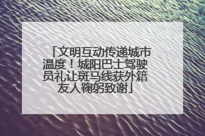 文明互动传递城市温度！城阳巴士驾驶员礼让斑马线获外籍友人鞠躬致谢