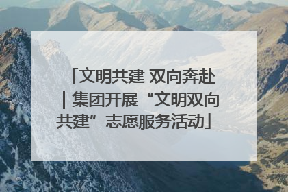 文明共建 双向奔赴｜集团开展“文明双向共建”志愿服务活动