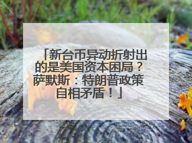 新台币异动折射出的是美国资本困局？萨默斯：特朗普政策自相矛盾！