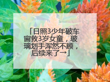 日照3少年破车窗救3岁女童，玻璃划手浑然不顾，后续来了→