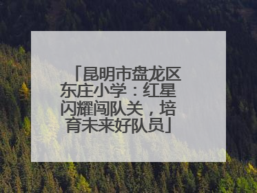 昆明市盘龙区东庄小学：红星闪耀闯队关，培育未来好队员
