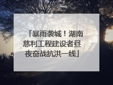 暴雨袭城！湖南慈利工程建设者昼夜奋战抗洪一线
