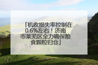 机收损失率控制在0.6%左右！济南市莱芜区全力确保粮食颗粒归仓