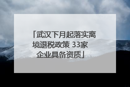 武汉下月起落实离境退税政策 33家企业具备资质