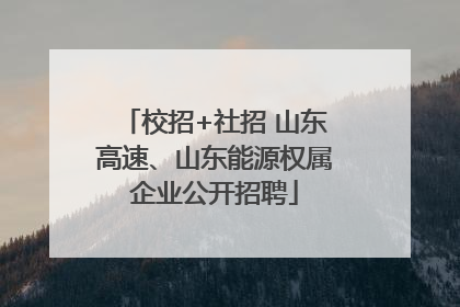 校招+社招 山东高速、山东能源权属企业公开招聘