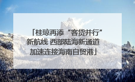 桂琼再添“客货并行”新航线 西部陆海新通道加速连接海南自贸港
