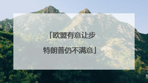欧盟有意让步 特朗普仍不满意