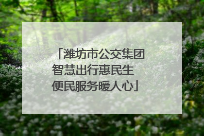 潍坊市公交集团智慧出行惠民生 便民服务暖人心