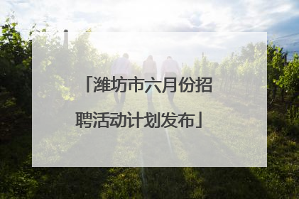 潍坊市六月份招聘活动计划发布