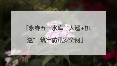 永春五一水库“人巡+机巡” 筑牢防汛安全网