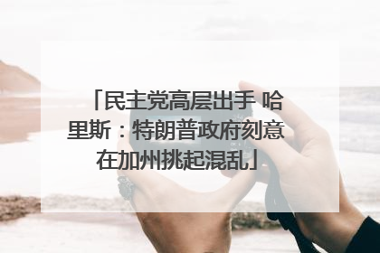 民主党高层出手 哈里斯：特朗普政府刻意在加州挑起混乱