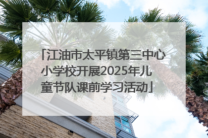 江油市太平镇第三中心小学校开展2025年儿童节队课前学习活动
