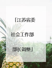 江苏省委社会工作部部长调整