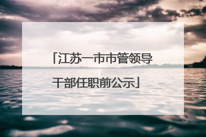 江苏一市市管领导干部任职前公示