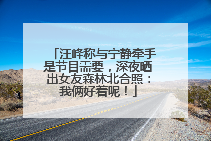汪峰称与宁静牵手是节目需要，深夜晒出女友森林北合照：我俩好着呢！