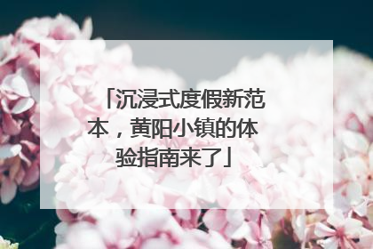 沉浸式度假新范本，黄阳小镇的体验指南来了