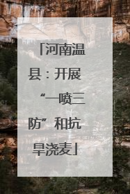 河南温县：开展“一喷三防”和抗旱浇麦