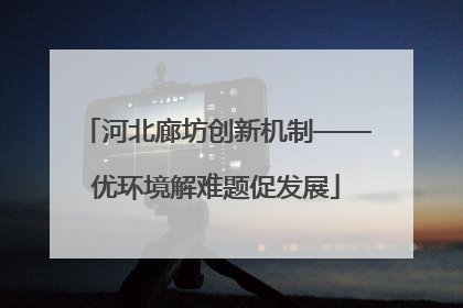 河北廊坊创新机制——优环境解难题促发展
