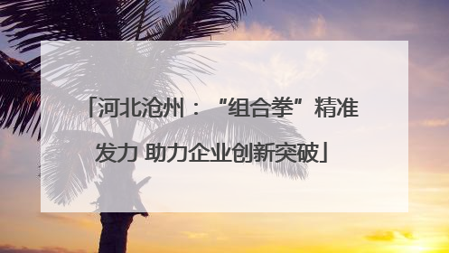 河北沧州：“组合拳”精准发力 助力企业创新突破