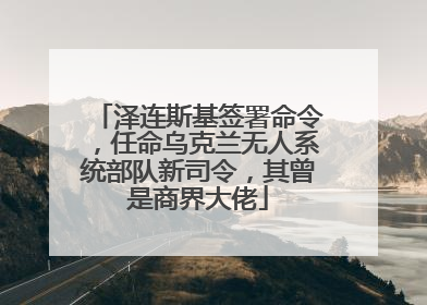 泽连斯基签署命令，任命乌克兰无人系统部队新司令，其曾是商界大佬
