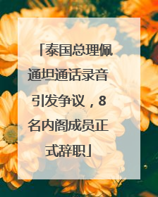 泰国总理佩通坦通话录音引发争议，8名内阁成员正式辞职