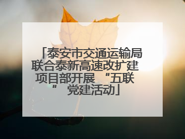 泰安市交通运输局联合泰新高速改扩建项目部开展 “五联” 党建活动