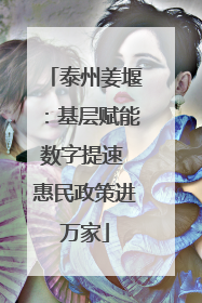 泰州姜堰：基层赋能数字提速 惠民政策进万家