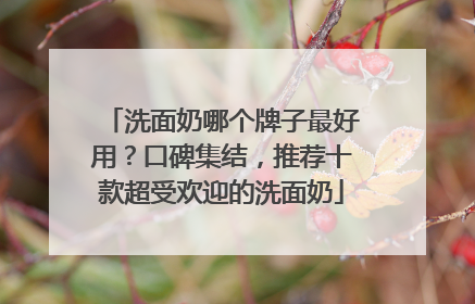 洗面奶哪个牌子最好用？口碑集结，推荐十款超受欢迎的洗面奶