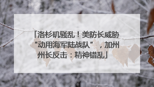 洛杉矶骚乱！美防长威胁“动用海军陆战队”，加州州长反击：精神错乱