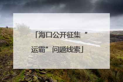 海口公开征集“运霸”问题线索