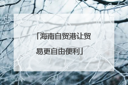 海南自贸港让贸易更自由便利