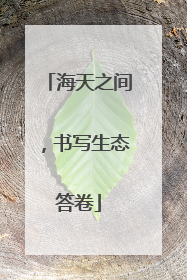 海天之间，书写生态答卷