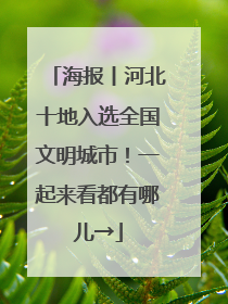 海报丨河北十地入选全国文明城市！一起来看都有哪儿→