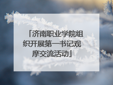 济南职业学院组织开展第一书记观摩交流活动