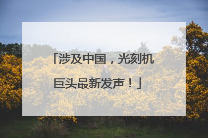 涉及中国，光刻机巨头最新发声！