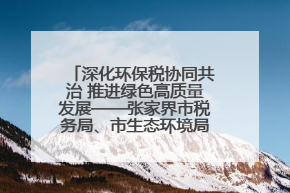 深化环保税协同共治 推进绿色高质量发展——张家界市税务局、市生态环境局签署合作备忘录