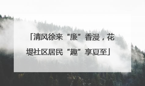 清风徐来“廉”香漫，花堤社区居民“趣”享夏至
