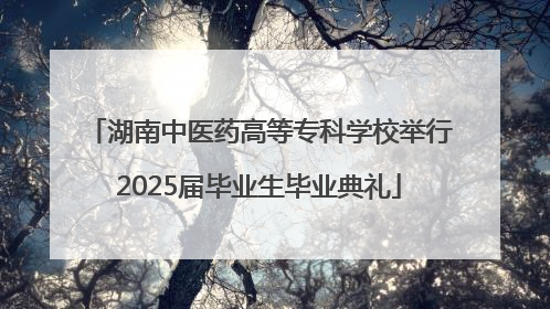 湖南中医药高等专科学校举行2025届毕业生毕业典礼