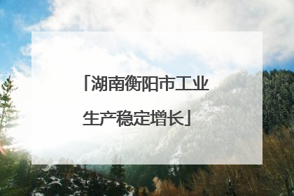 湖南衡阳市工业生产稳定增长