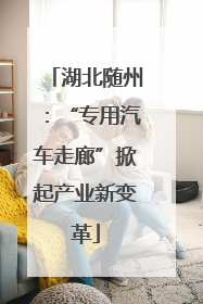 湖北随州：“专用汽车走廊”掀起产业新变革