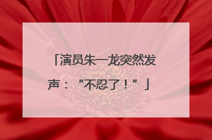 演员朱一龙突然发声：“不忍了！”