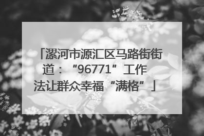 漯河市源汇区马路街街道：“96771”工作法让群众幸福“满格”