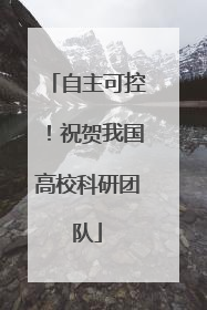 自主可控！祝贺我国高校科研团队